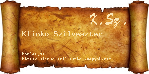 Klinko Szilveszter névjegykártya