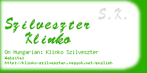 szilveszter klinko business card